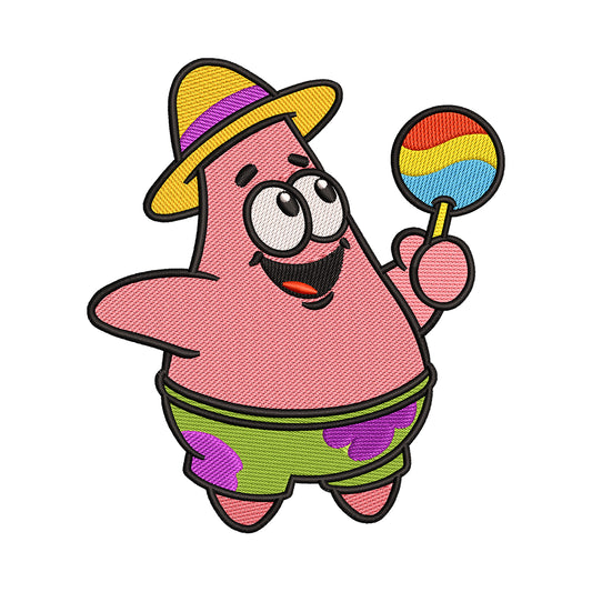 Fiesta Patrick Star Embroidery Design - 010559