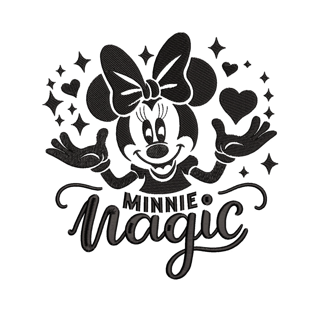 Minnie magic embroidery designs for machine - 010903