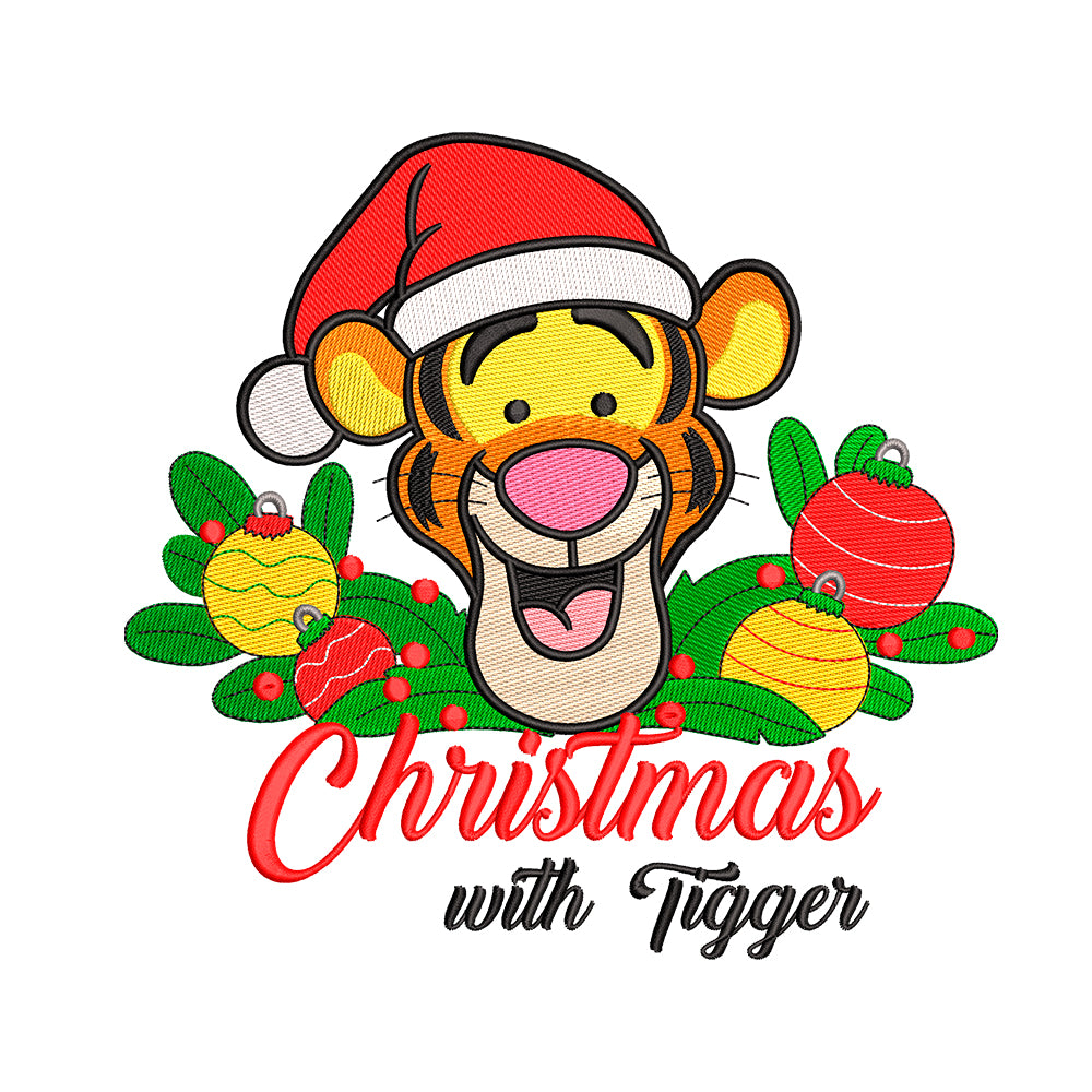 Christmas with Tigger embroidery designs - 010914