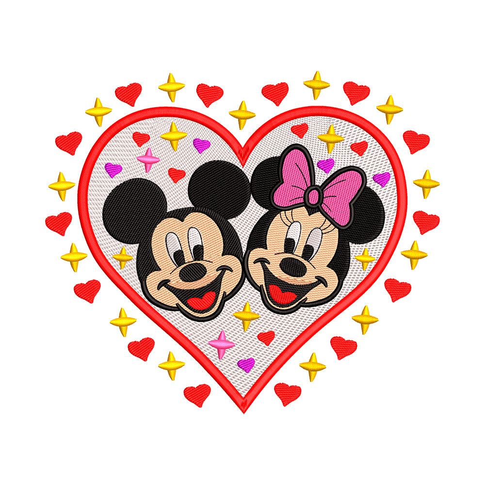 Mickey and Minnie embroidery designs for machine - 011048