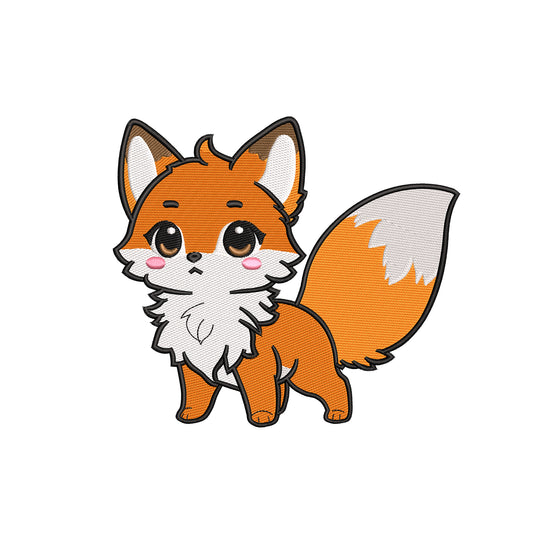 Cute fox embroidery designs for machine - 02042402