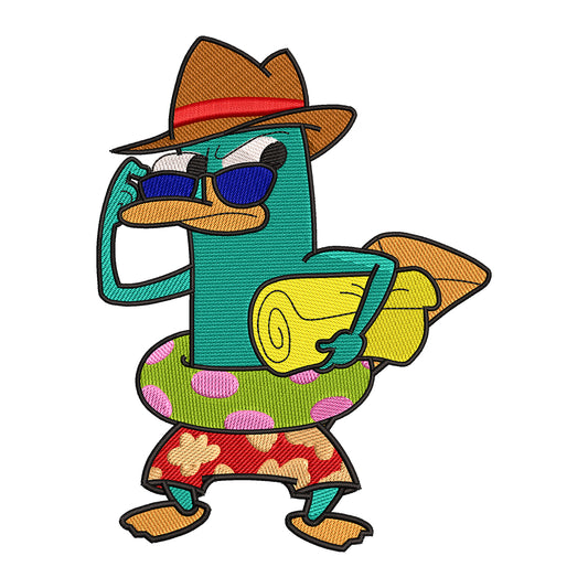 Beach Day Agent P (Perry the Platypus) Embroidery Design - 02060132