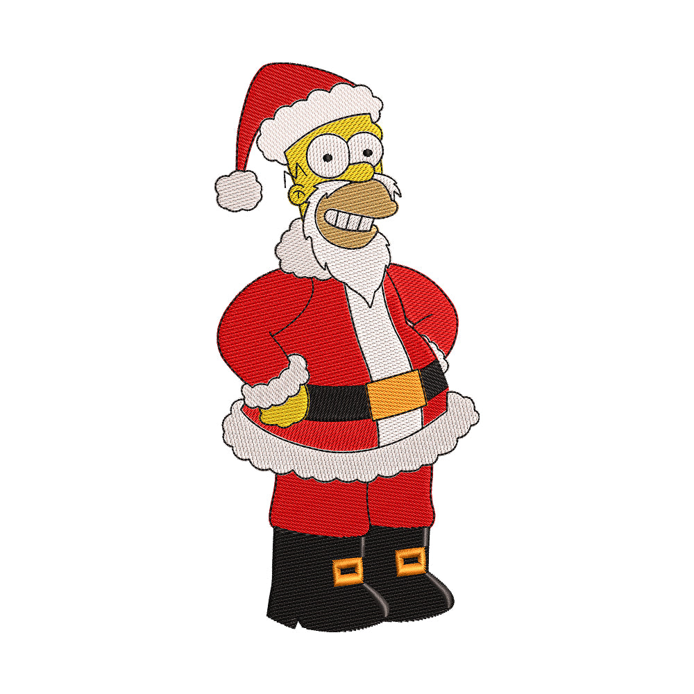 Homer Simpson as Santa Embroidery Design - 02060136
