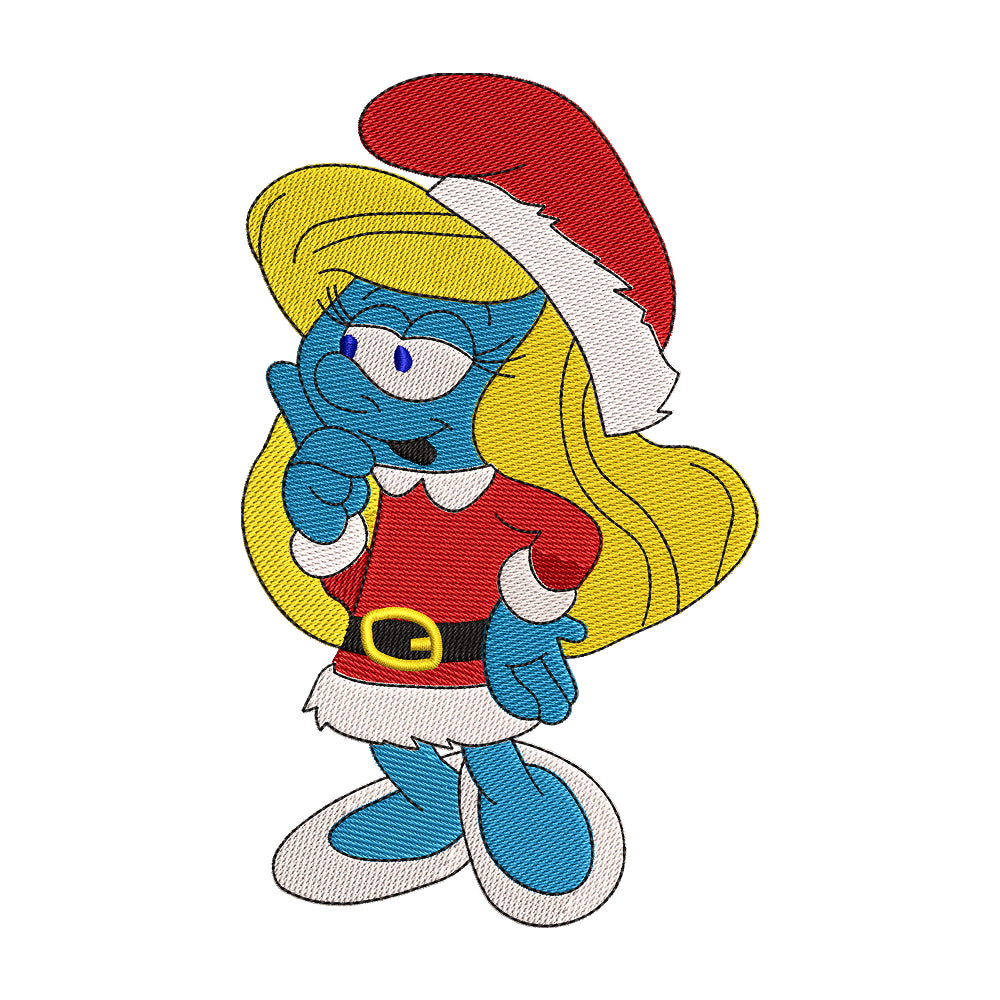 Christmas Smurfette Embroidery Design - 02060142
