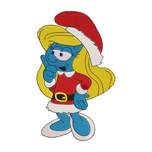Christmas Smurfette Embroidery Design - 02060142