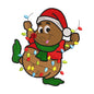 Cute Creature Tangled in Christmas Lights Embroidery Design - 02060143
