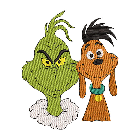 The Grinch and Max Embroidery Design - 02060185