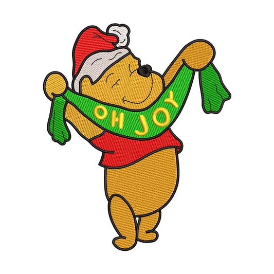 Christmas Winnie the Pooh 'Oh Joy' Embroidery Design - 02060192