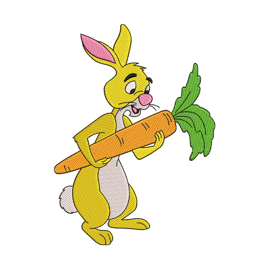 Rabbit with Giant Carrot Embroidery Design - 02060197