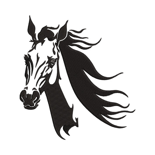 Windswept Horse embroidery designs for machine - 0212152
