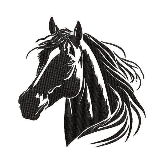 Elegant Horse Head embroidery designs for machine - 0212153
