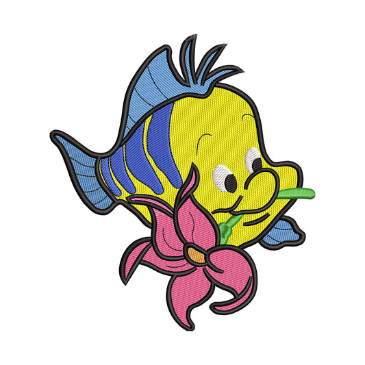 Flounder embroidery designs for machine - 021298