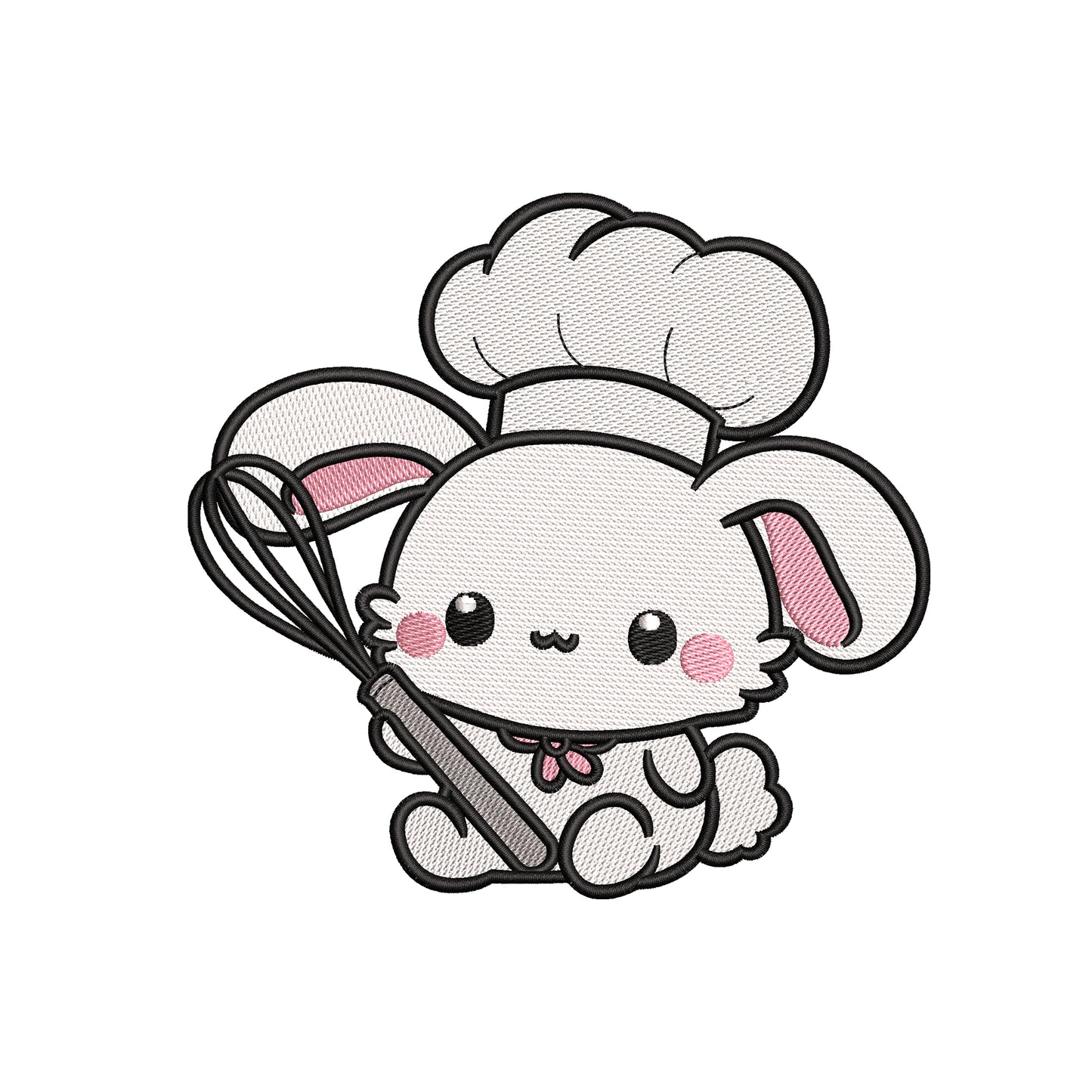 Cute chef bunny embroidery designs for machine - 03052406