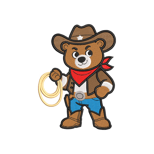 Bear cowboy embroidery designs for machine - 03052409