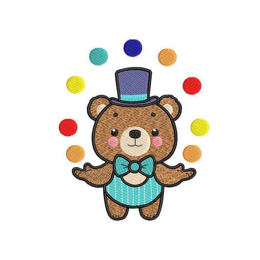 Circus bear embroidery designs for machine - 03052410