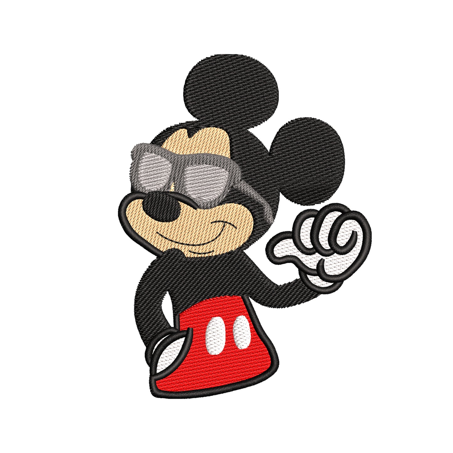 Machine embroidery designs Mickey wearing sunglasses - 08052410