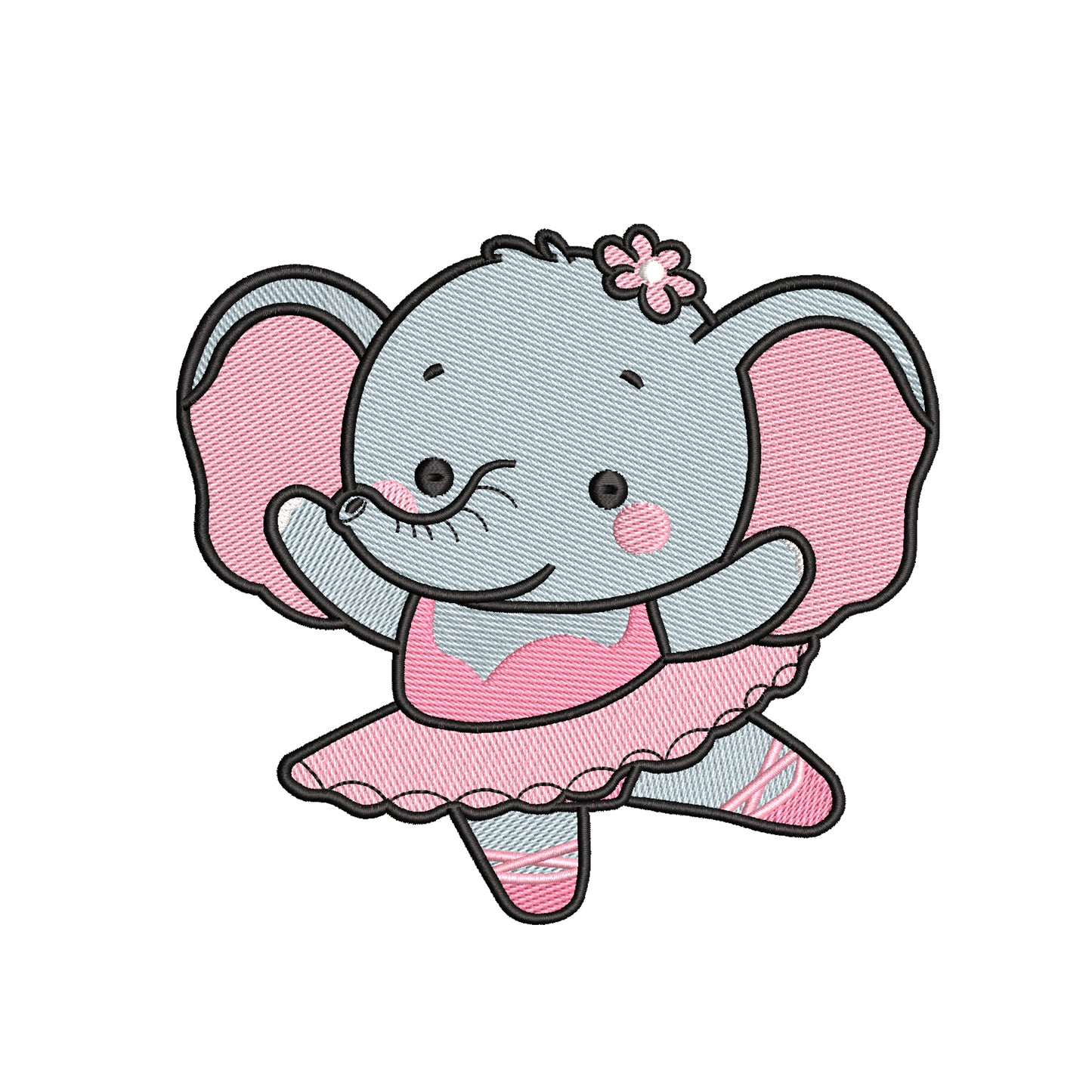 Elephant ballerina embroidery designs for machine - 09052406