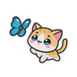 Cat with butterfly embroidery designs for machine- 09052419