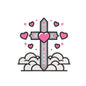 Cross with hearts embroidery designs for machine - 09052420