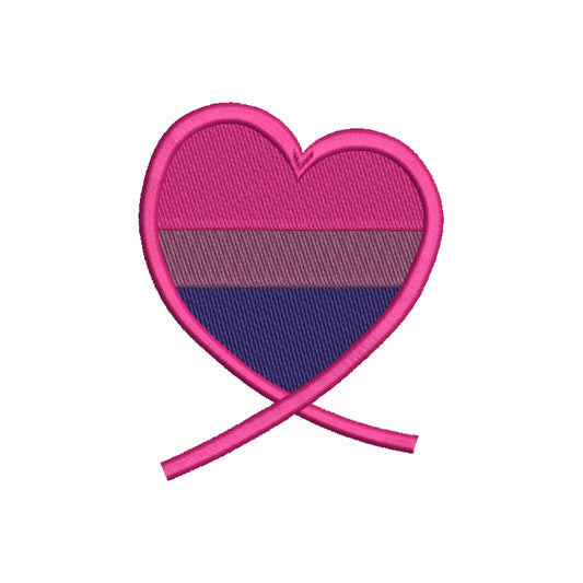 Bisexual flag heart machine embroidery designs - 1010016