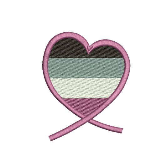Asexual flag heart machine embroidery designs - 1010017