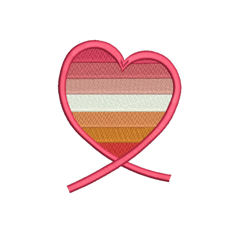Lesbian flag heart machine embroidery designs - 1010018