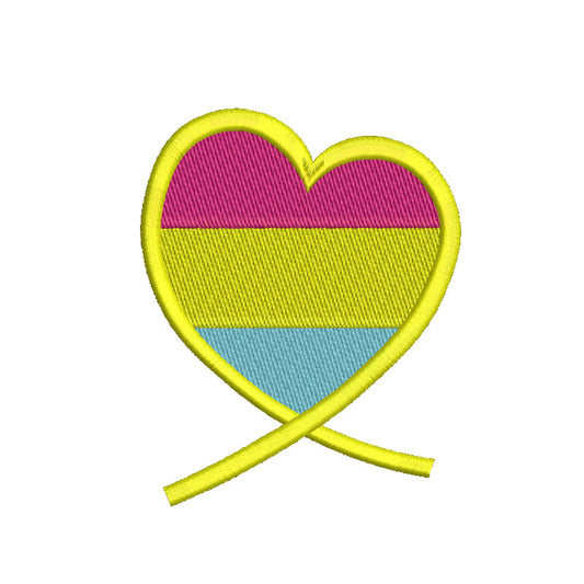 Pansexual flag heart machine embroidery designs - 1010019