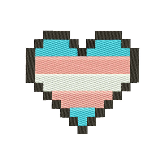 Transgender heart flag machine embroidery designs - 1010020