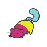 Cat embroidery designs pansexual pride flag - 1010033