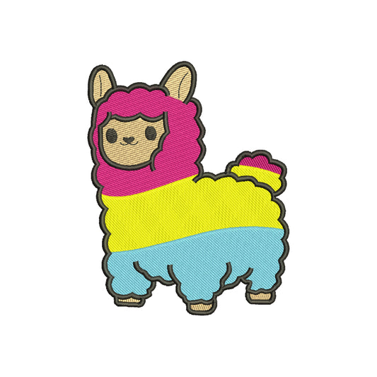Llama embroidery designs pansexual pride flag - 1010036