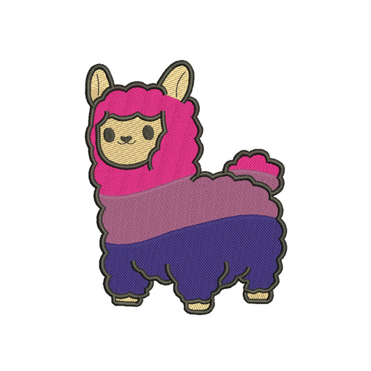 Llama embroidery designs bisexual pride flag - 1010039