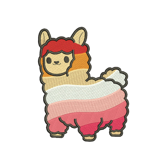 Llama embroidery designs lesbian pride flag - 1010040