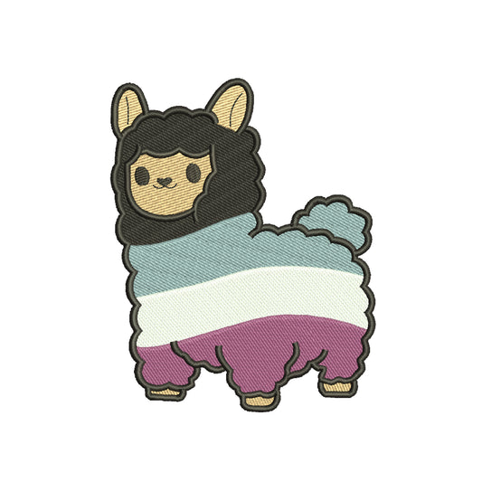 Llama embroidery designs asexual pride flag - 1010041