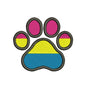 Paw embroidery designs pansexual pride flag - 1010044