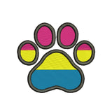 Paw embroidery designs pansexual pride flag - 1010044