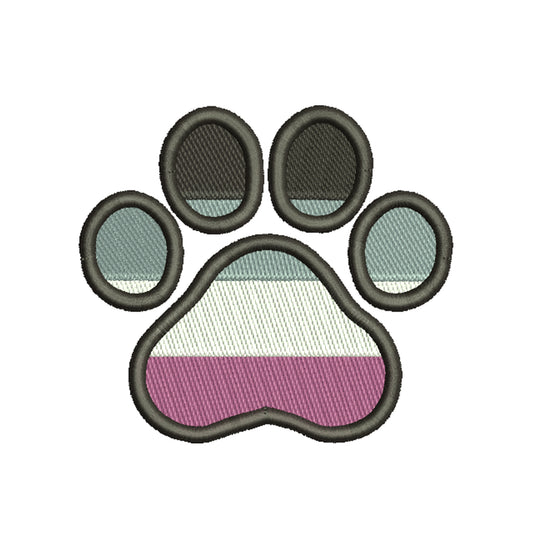Paw embroidery designs asexual pride flag - 1010045