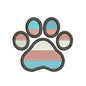 Paw embroidery designs transgender pride flag - 1010048