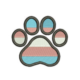 Paw embroidery designs transgender pride flag - 1010048