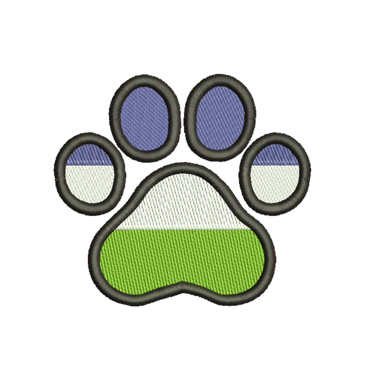 Paw embroidery designs genderqueer pride flag - 1010049