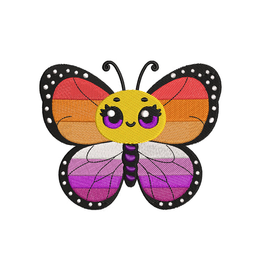 Butterfly lesbian flag embroidery designs lgbtq pride - 1010057