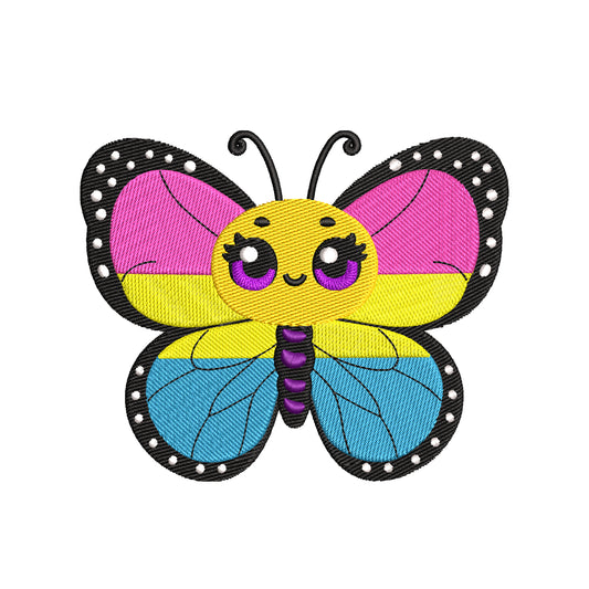 Butterfly pansexual flag embroidery designs lgbtq pride - 1010058