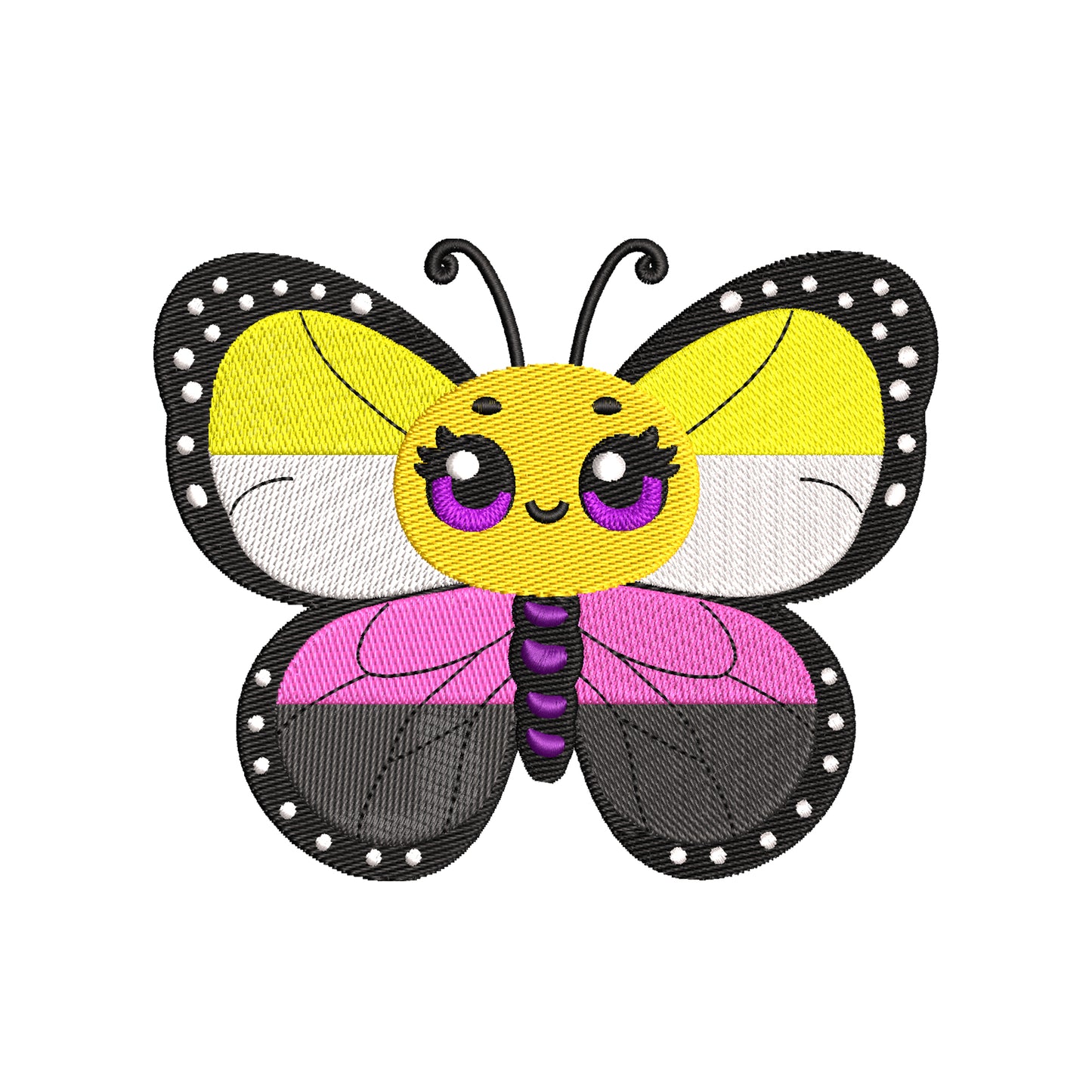 Nonbinary flag embroidery designs butterfly lgbtq pride - 1010061