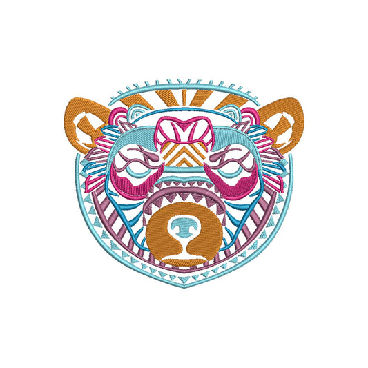 Bear mandala embroidery designs - 110002