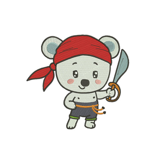 Pirate bear embroidery designs - 110003