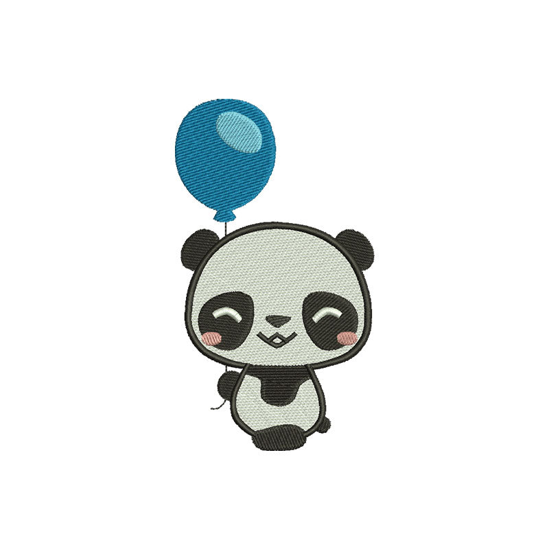Panda with balloon embroidery designs - 110015