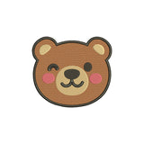 kawaii bear face embroidery file - 110017