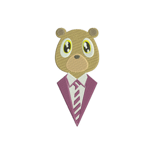 Bear in a suit embroidery designs - 110026
