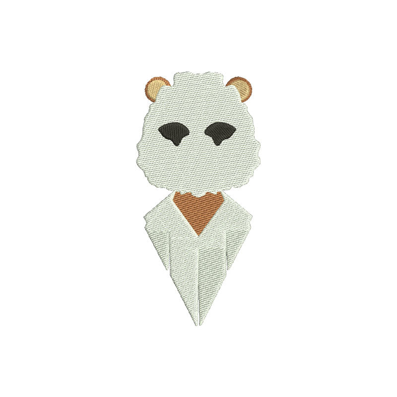 Bear in white machine embroidery designs - 110029