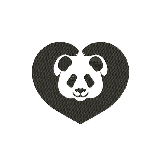 Panda heart machine embroidery designs - 110049