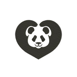 Panda heart machine embroidery designs - 110049